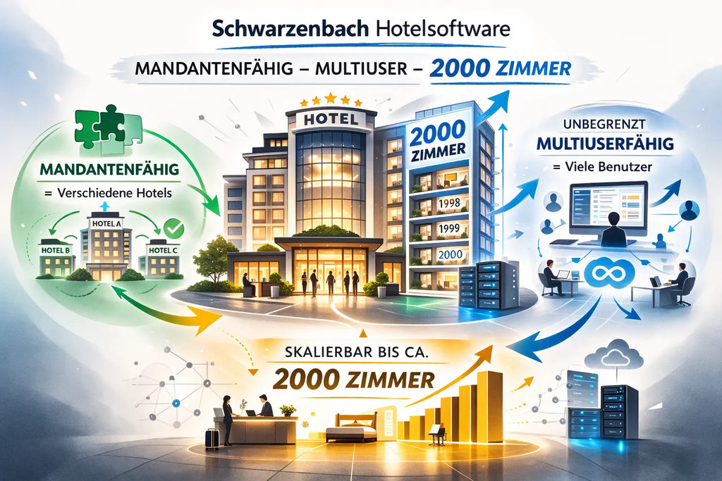 Suite Advanced Multi-User-System, skalierbar bis 2000 Zimmer, Mandanten fähig